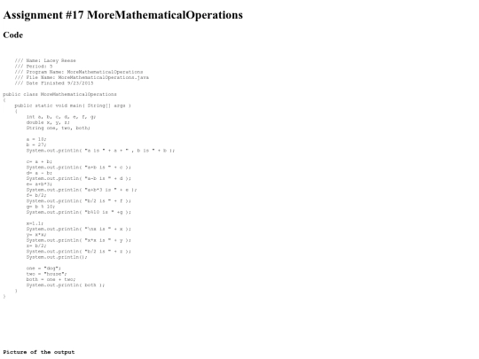 intro/variables/17/MoreMathematicalOperations screenshot