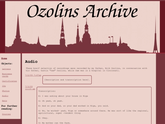 Audio screenshot