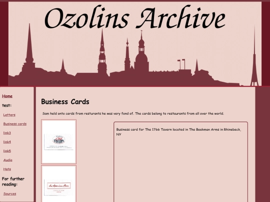 Business cards screenshot