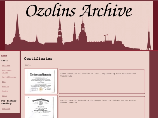 Certificates screenshot