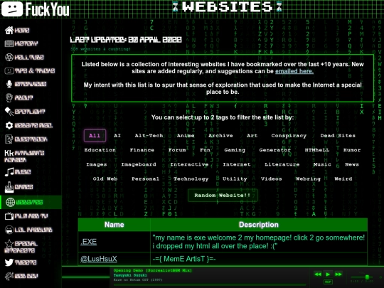 Websites screenshot