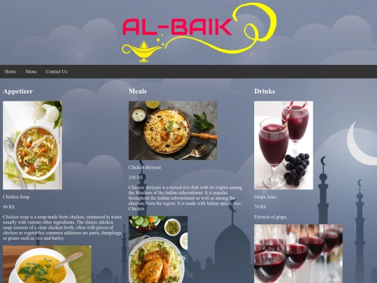 menu screenshot