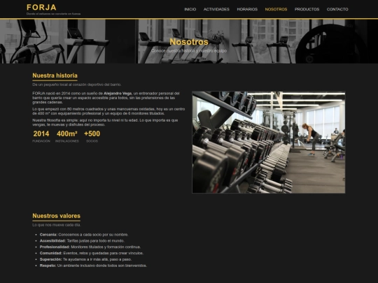 pages/nosotros screenshot