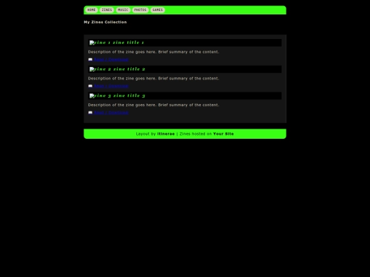 zines screenshot