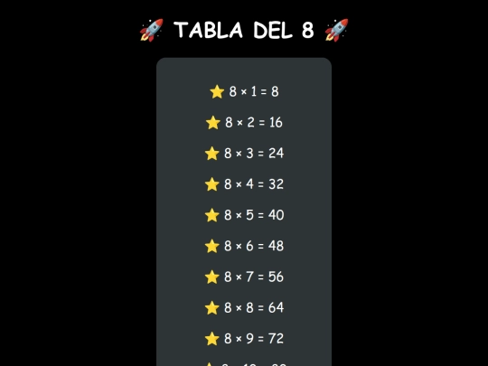 tablas110226/tabladel8 screenshot