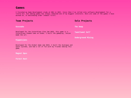 games screenshot