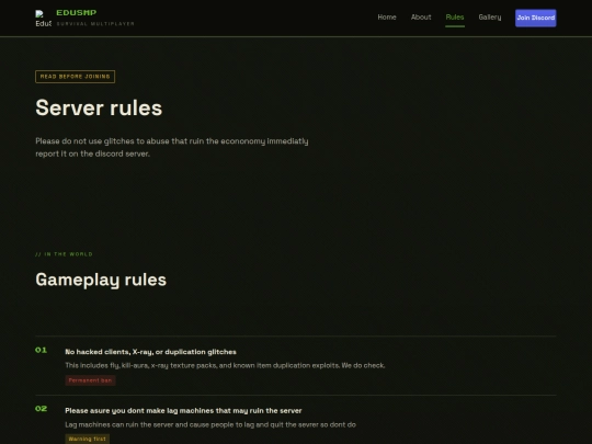rules screenshot