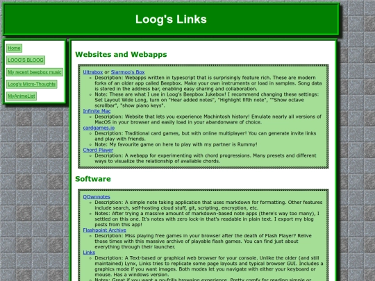 links screenshot