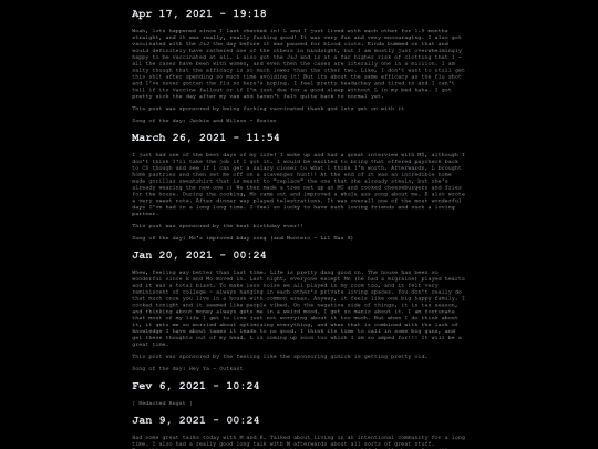 writings/dailies screenshot