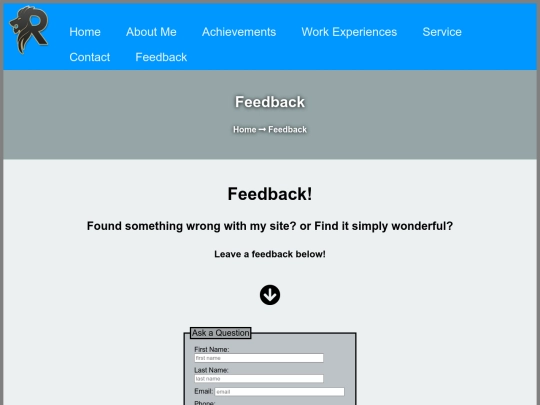 Feedback screenshot