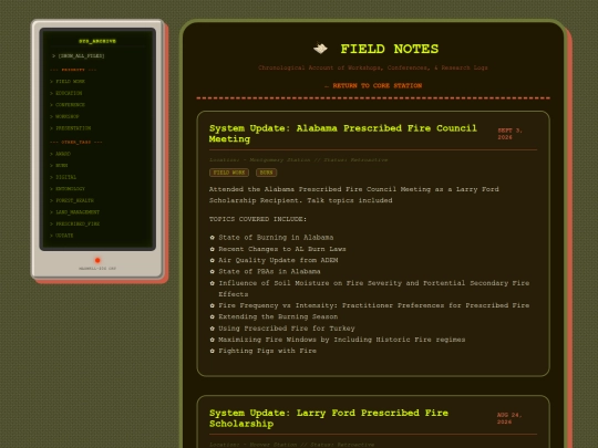 field-notes screenshot