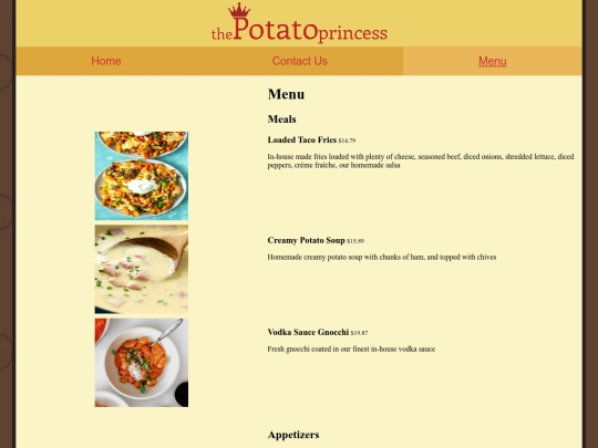 menu screenshot