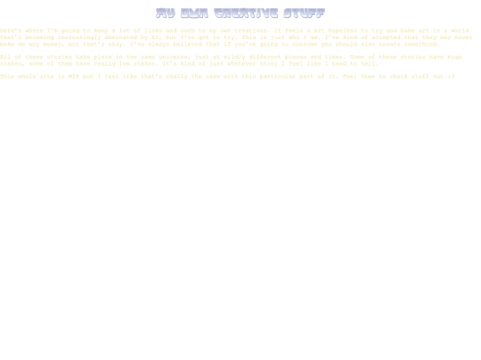 pages/Writing Pieces/LandingPageOcStuff screenshot
