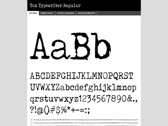 webfontkit-20241125-094120/tox_typewriter1-demo screenshot