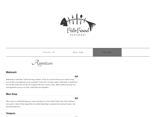 menu screenshot