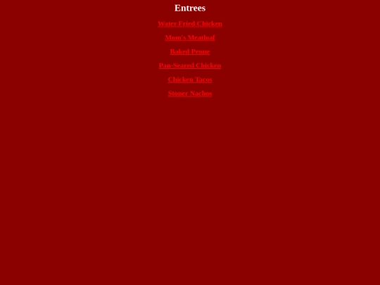 Entrees screenshot