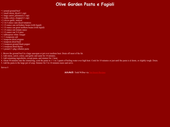 Soups/PastaFagioli screenshot