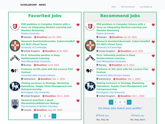 Favorited Jobs screenshot