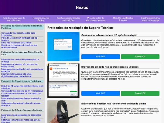Procedimentos screenshot