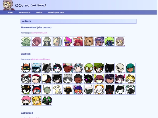 artists screenshot