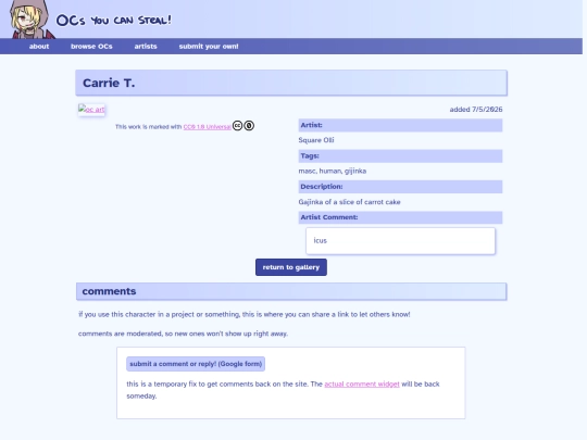 ocs/carrie-t screenshot