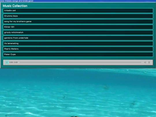 My Website/muisc screenshot