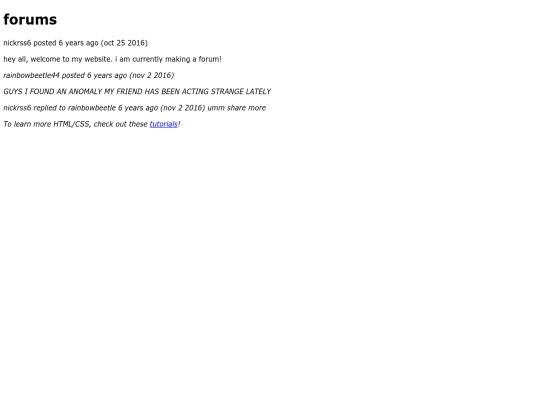 forums screenshot