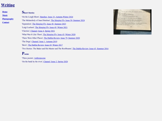 Writing screenshot