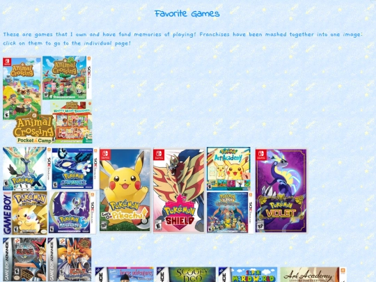 favorites/games screenshot