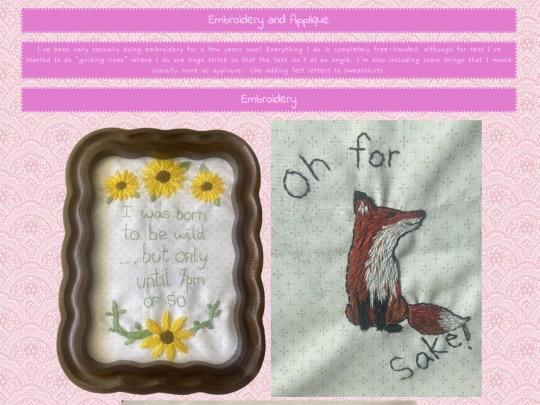 hobbiesandart/embroidery screenshot