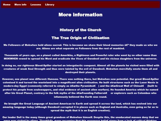 info screenshot