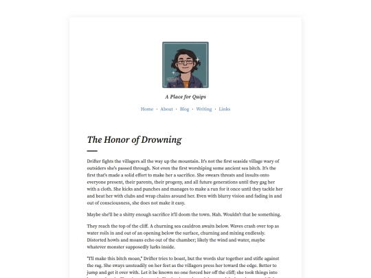 Writing/HonorOfDrowning screenshot