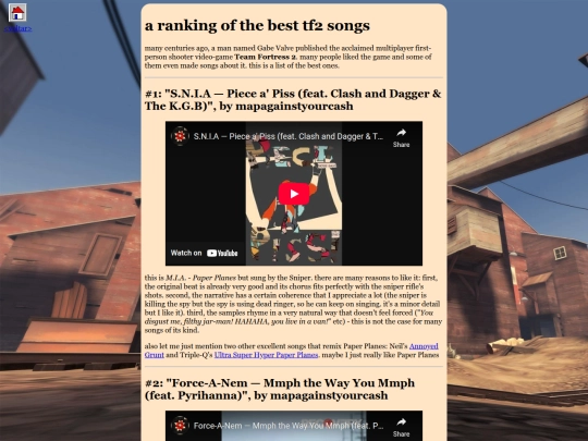 projects/tf2songs screenshot