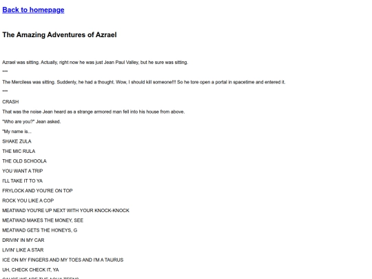 other-writing/theamazingadventuresofazrael screenshot