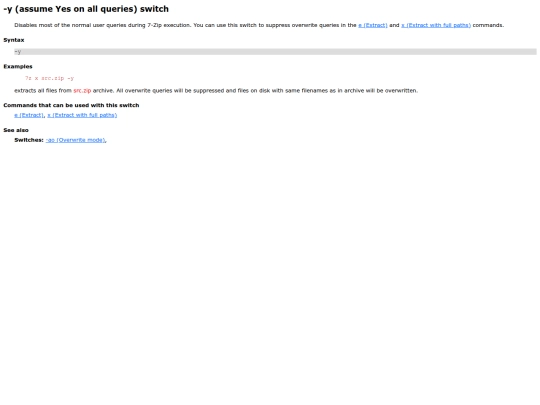 test/7z/cmdline/switches/yes screenshot