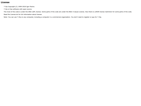test/7z/general/license screenshot