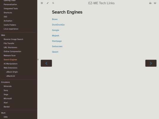 web/search-engines screenshot