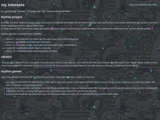 interests screenshot
