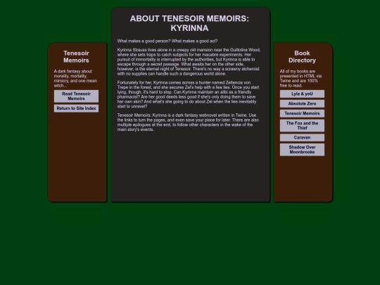 about/tenesoirmemoirs screenshot