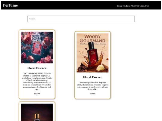 Perfume project screenshot