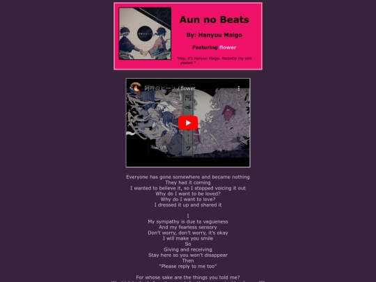 secret-testing-zone/lyric-testing-page screenshot