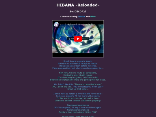 song-pages/ln/hibana-sekai screenshot