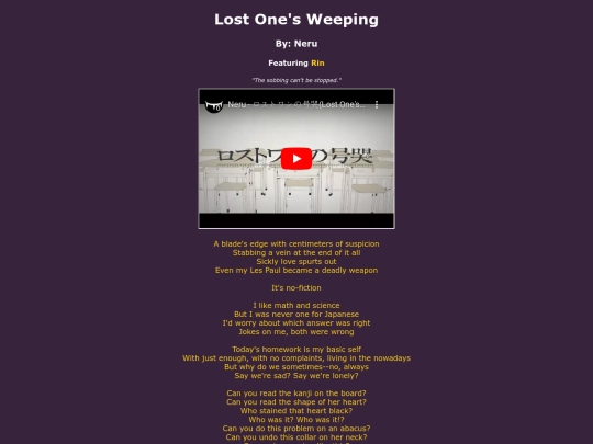 song-pages/ln/lost-ones-weeping-original screenshot