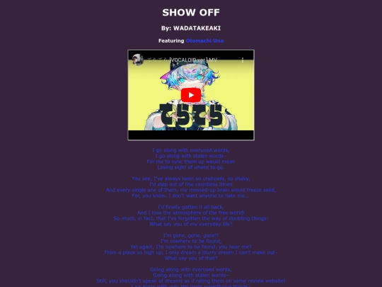 song-pages/ln/show-off-original screenshot