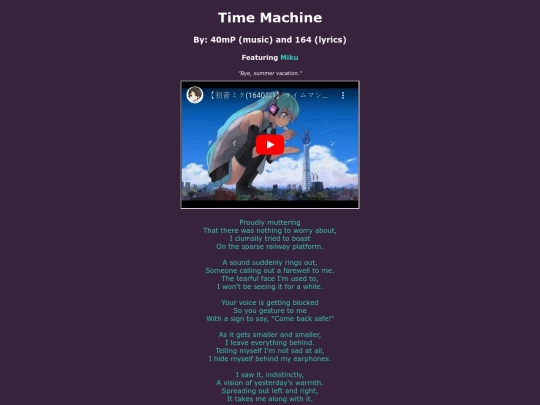 song-pages/ln/time-machine-original screenshot