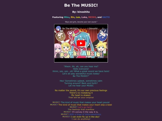 song-pages/mixed/be-the-music-original screenshot