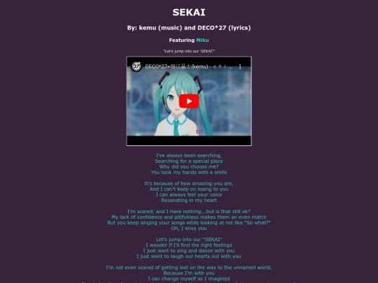 song-pages/mixed/sekai-original screenshot