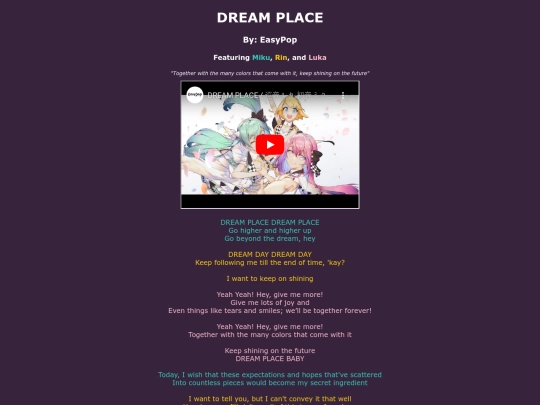 song-pages/mmj/dream-place-original screenshot