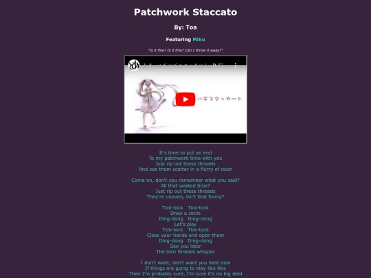 song-pages/mmj/patchwork-staccato-original screenshot