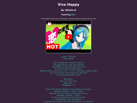 song-pages/mmj/viva-happy-original screenshot